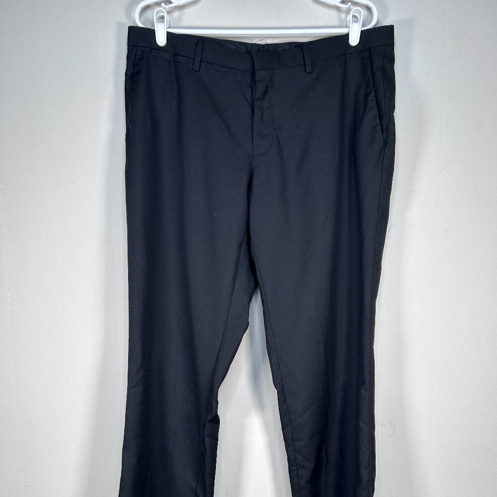 Alberto Cardinali Dress Pants Men's 36 x 34 Straight Cut Black Business Office